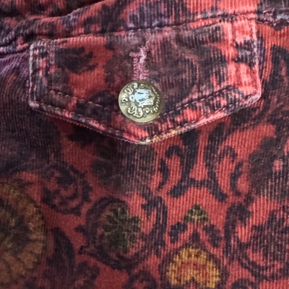 Free People Burgundy Floral Cropped Flare Pants - Picture 5 of 14